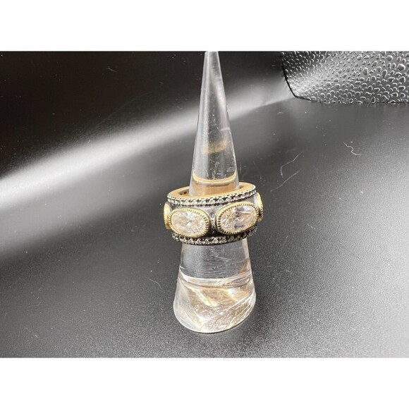 WIDE Band Ring with Crystal Insets - Picture 7 of 8